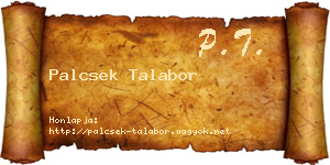 Palcsek Talabor névjegykártya
